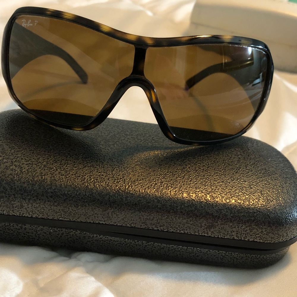 Ray-Ban polarized sunglasses wraparound style